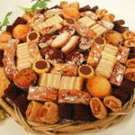 Bakery Gift of fancy 7-layer, Coffee cake-fruit-strudel-gift-tray (#1101) "Largest Gift Picture Shown"