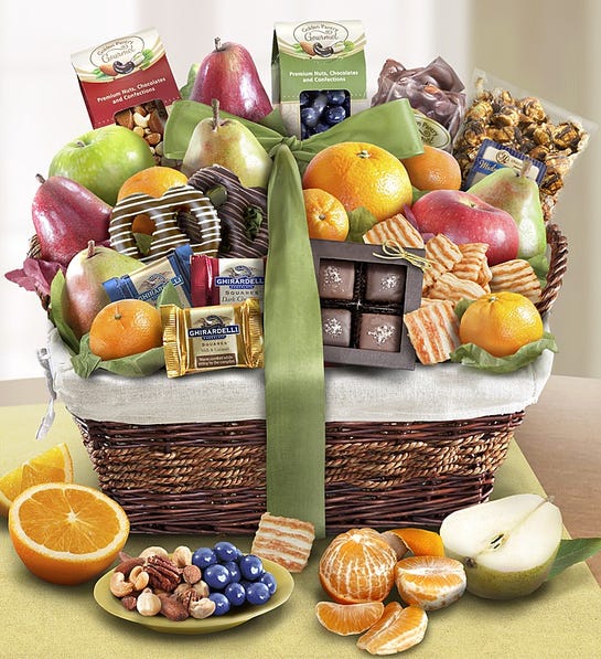 Fresh Fruit & Gourmet Basket (#  1121)  "Picture Shown Largest Size"