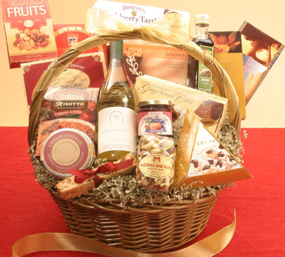 Fancy Delicious Gourmet wine Basket strawberry (#1159)"Largest Gift Picture Shown"