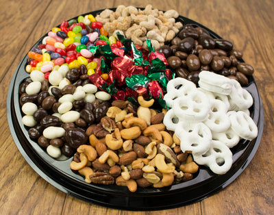 Nut & Chocolate Black Tie Gift Tray #6710  "Picture Shown Largest Size"