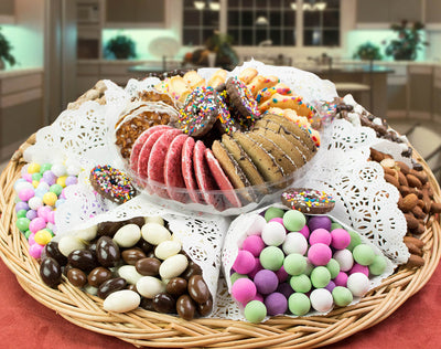 European Cookies, Nuts, Chocolate and Candy Tray #6722  "Largest Gift Picture Shown"