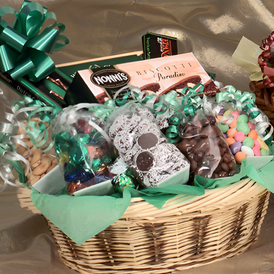 Holiday Biscotti & Chocolate Gift Basket #6208  "Picture Shown Largest Size"