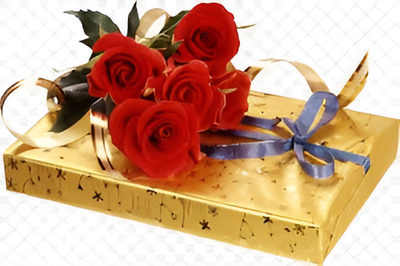 Gormet Chocolate Truffles & Roses(#1127)  "Picture Shown Largest Size"