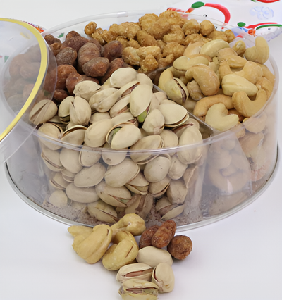 Holiday Roasted & Glazed Nuts Lucite Tin  #7423