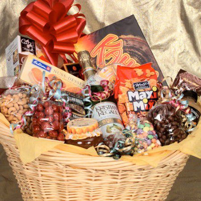 Food Fun & Chocolate Basket #6211  "Largest Gift Picture Shown"