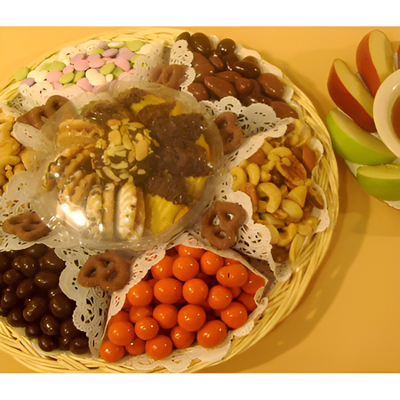 Holiday Nut Chocolate Tray with Honey & Apple #6853  "Picture Shown Largest Size"