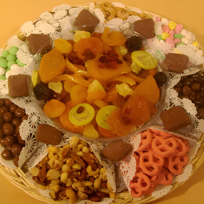 Honey Dried Fruit & nut Tray with Honey & Apple #6852