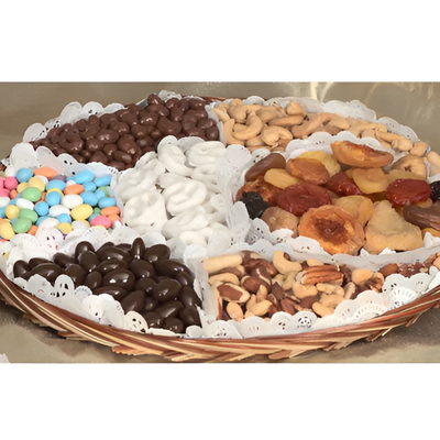 Nibbles Chocolate, Nut, Dry Fruit, and Dipped Pretzel Tray #6718  "Picture Shown Largest Size"