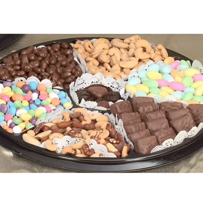 Nut Chocolate Black Tie Gift Tray.  #6721   "Picture Shown Largest Size"