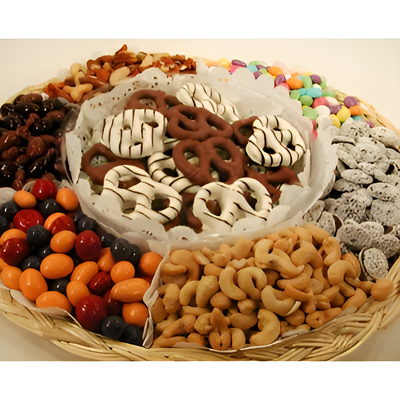 Chocolates Pretzels Nut & Chocolate Gift Tray #6715 "Largest Gift Picture Shown"