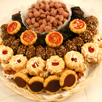 European Cookie and Nut Gift Tray #6615 "Largest Gift Picture Shown"