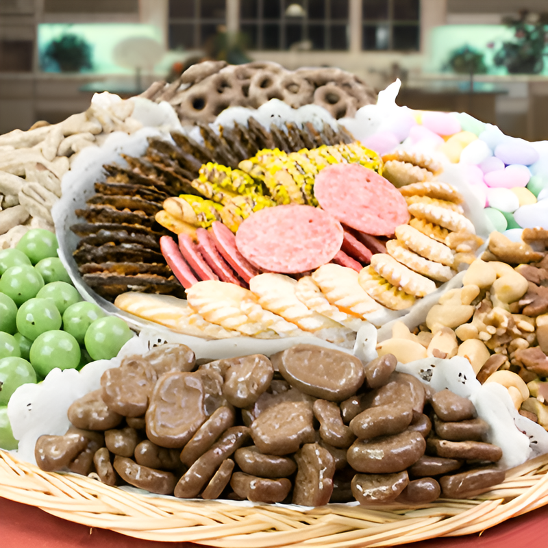 Chocolate Gift, Nut, Dipped Pretzels and Candy Tray #6620"Largest Gift Picture Shown"