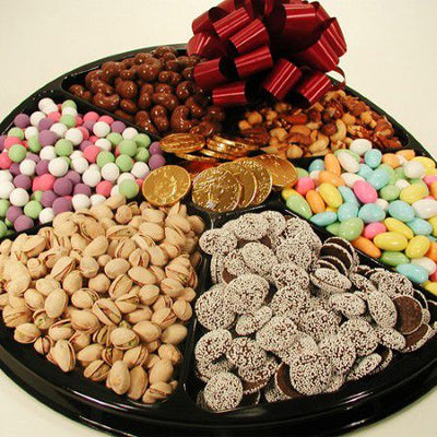 Nut & Chocolate Black Tie Gift Tray  #6712  "Picture Shown Largest Size"