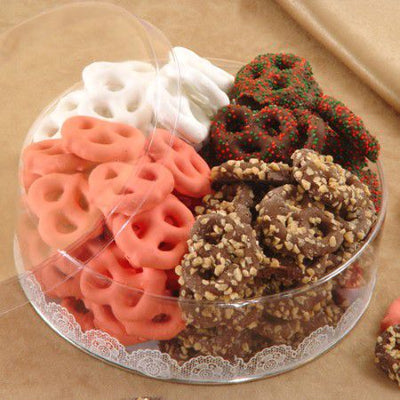 Round Tin Pretzel Assortment #5379  "Picture Shown Largest Size"