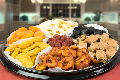 California Dry Fruit and Biscotti Tray #6622 "Largest Gift Picture Shown"