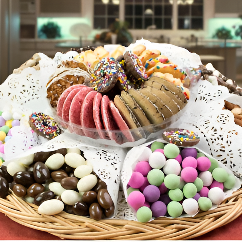 Delicious assortments of chocolates, Nuts, & fabulous Cookies (#1160)"Largest Gift Picture Shown"