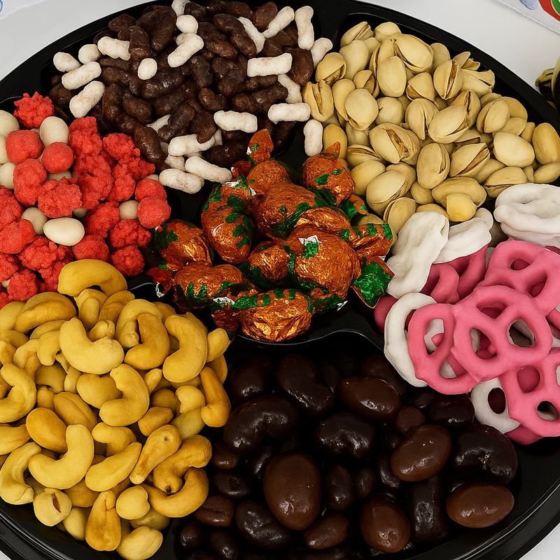 Holiday Chocolates & Nuts Tray (#1180)  "Picture Shown Largest Size"