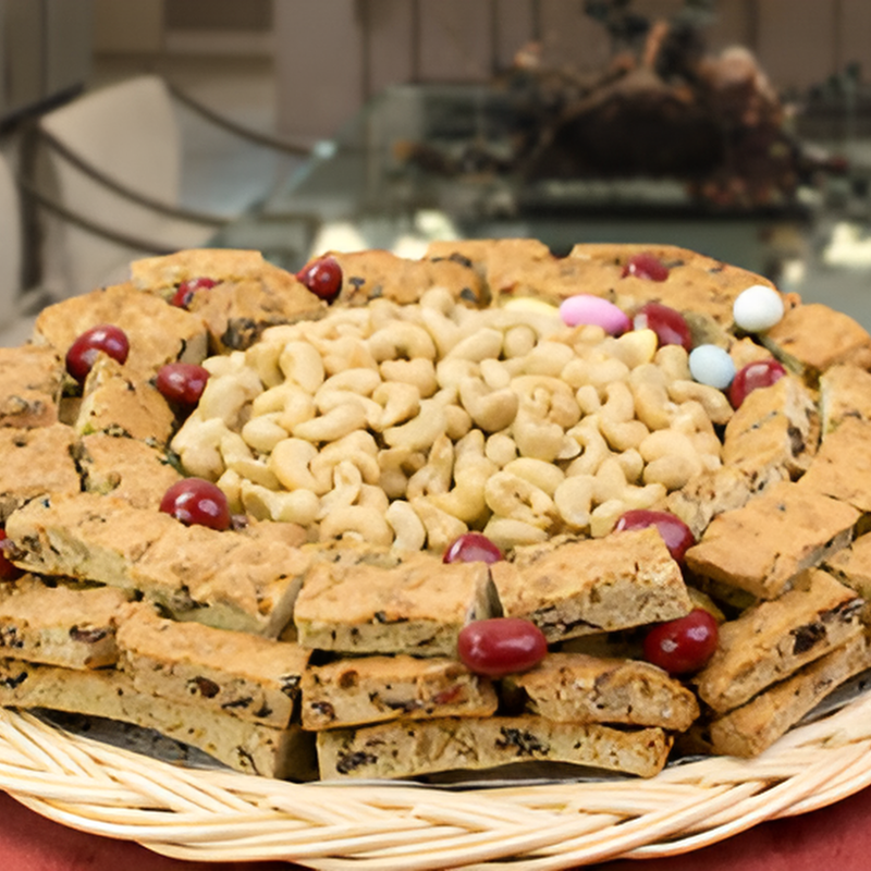 Cherry Biscotti and Cashew Fabulous Bakery Tray (#6623)"Largest Gift Picture Shown"