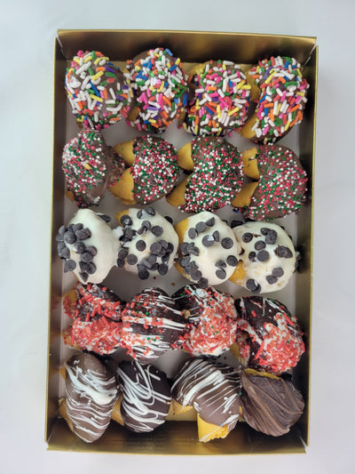 Fancy Gold Double Dipped Gourmet Fortune truffle Cookies Box #5356