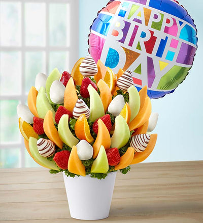 Happy Birthday Fruit Arrangement  #1912  "Picture Shown Largest Size"