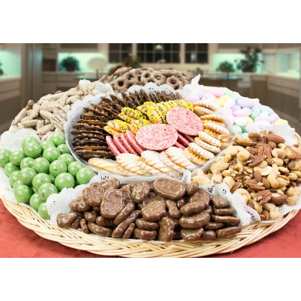 Chocolate, Nut, Dipped Pretzels and Candy Tray 6620
