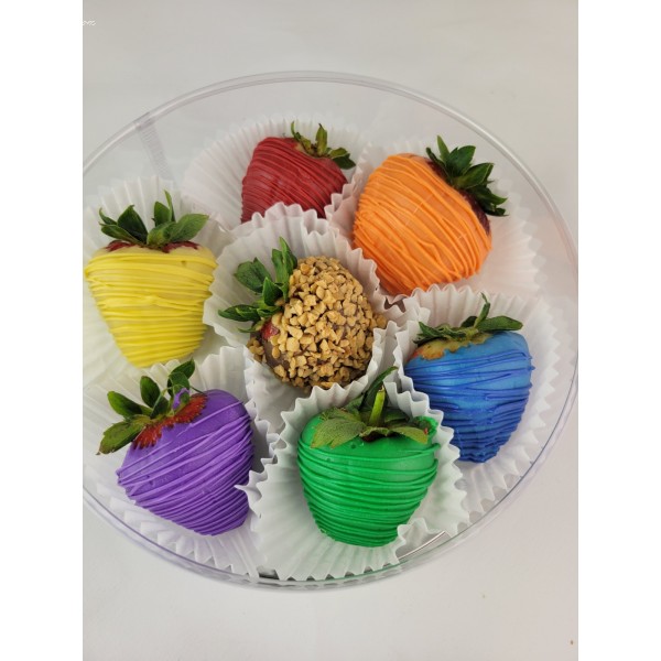 Pride Fortune Chocolate Dipped Strawberry Lucite Tin   #5358