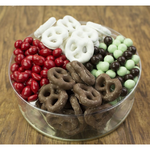 Round dipped pretzels and Chocolates Gift #1211