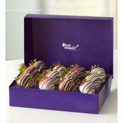 12 Chocolate Dipped & Drizzled Strawberries